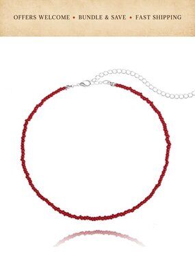Boho Rice Beaded Choker Necklace Seed Bead Lobster Clasp